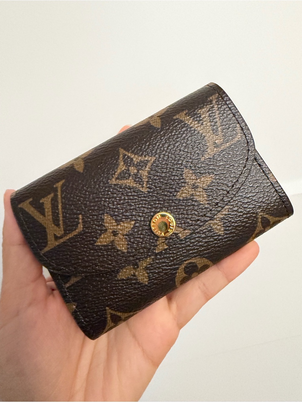 Louis Vuitton Monogram Compact Wallet with Pink Snap